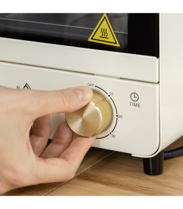 HOMCOM Convection Mini Oven Toaster Oven with Baking Tray Wire Rack Crumb Tray