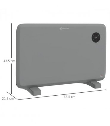 1200W Electric Convector Heater, Quiet Space Heater with LED Display, Grey