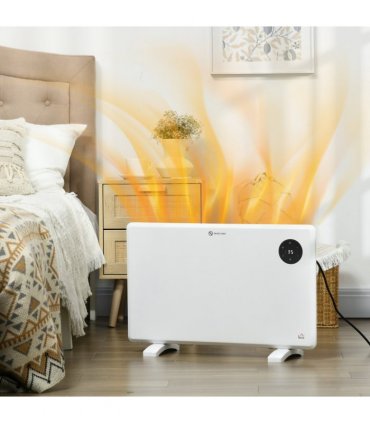 1200W Electric Convector Heater, Quiet Space Heater with LED Display, White