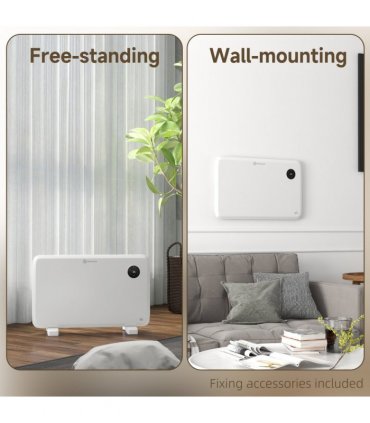 1200W Electric Convector Heater, Quiet Space Heater with LED Display, White