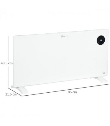 2000W Electric Convector Heater, Quiet Space Heater with LED Display, White