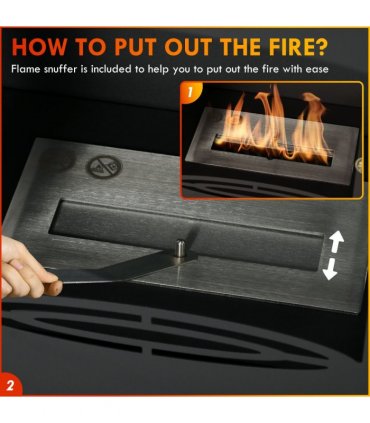 HOMCOM Freestanding Bioethanol Fireplace Ethanol Fireplace Stove with 1.2L Tank