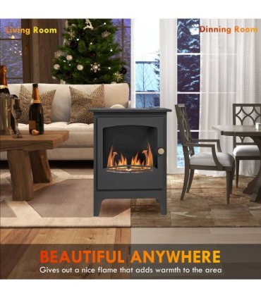 HOMCOM Freestanding Bioethanol Fireplace Ethanol Fireplace Stove with 1.2L Tank