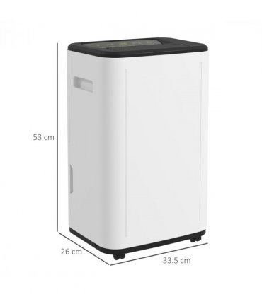 HOMCOM 20L/Day 6L Dehumidifier, Portable Quiet Air Dehumidifier for Laundry