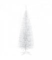 HOMCOM 5FT Pencil Slim Artificial Christmas Tree with Study Stand Tips White