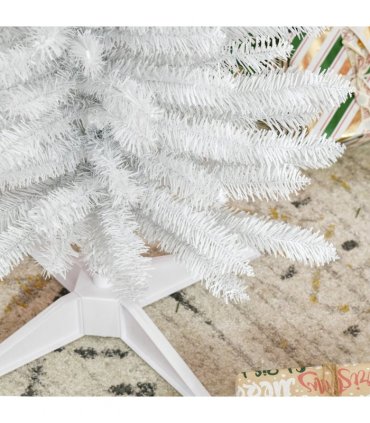 HOMCOM 5FT Pencil Slim Artificial Christmas Tree with Study Stand Tips White