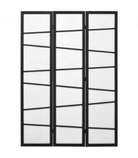 HOMCOM Folding Room Divider 3 Panel Privacy Screen Protector with Wooden Frame