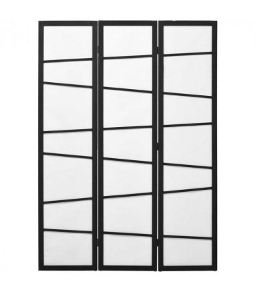 HOMCOM Folding Room Divider 3 Panel Privacy Screen Protector with Wooden Frame