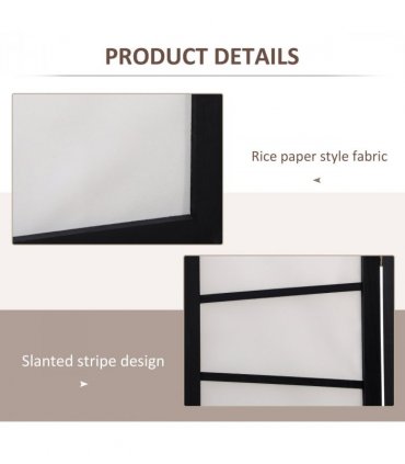 HOMCOM Folding Room Divider 3 Panel Privacy Screen Protector with Wooden Frame