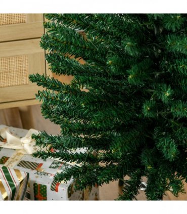 HOMCOM 7.5ft Artificial Pencil Christmas Tree with Colourful Lights, Steel Base