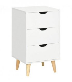 Chest of Drawers - White particle 3 Drawer Unit Storage Bedroom Living Room