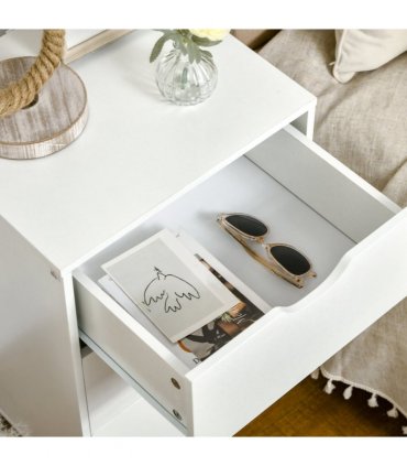 Chest of Drawers - White particle 3 Drawer Unit Storage Bedroom Living Room