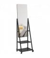 HOMCOM Movable Full Length Mirror Adjustable Full Body Mirror with 2 Shelves