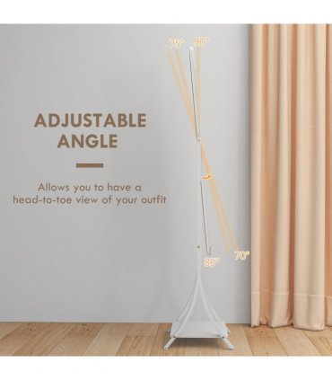 LED Lighted Full Length Mirror White 42L x 37W x 155.5H cm Adjustable Brightness