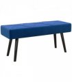Bed-End Bench Blue Velvet Upholstery Steel Legs 100L x 36W x 45H cm Comfortable