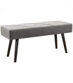 HOMCOM End of Bed Bench, Upholstered Hallway Bedroom with Steel Legs, Grey