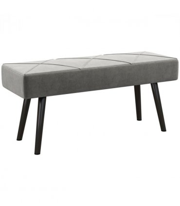 HOMCOM End of Bed Bench, Upholstered Hallway Bedroom with Steel Legs, Grey