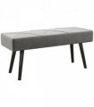 HOMCOM End of Bed Bench, Upholstered Hallway Bedroom with Steel Legs, Grey