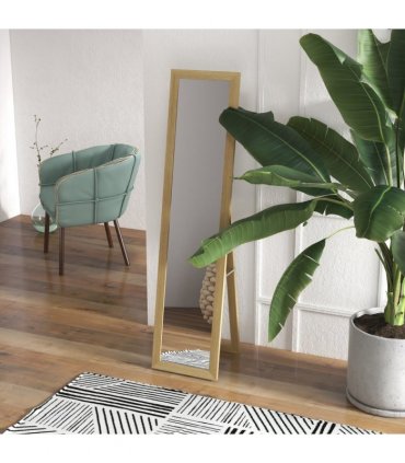 HOMCOM Full Length Mirror, Farmhouse Wall Mirror, Hanging & Freestanding