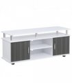 HOMCOM TV Cabinet Stand Entertainment Center Media Console Storage Grey, White