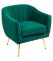 Fabric Single Sofa Arm Chair Upholstered Flocking Wood Leg Living Room Furniture