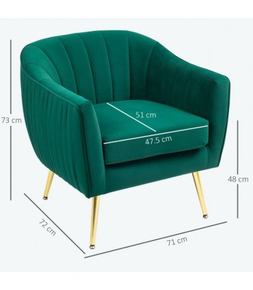 Fabric Single Sofa Arm Chair Upholstered Flocking Wood Leg Living Room Furniture