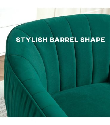 Fabric Single Sofa Arm Chair Upholstered Flocking Wood Leg Living Room Furniture