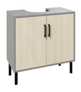 Bathroom Sink Cabinet Natural Wood Finish 60L x 30W x 60H cm Particle Board