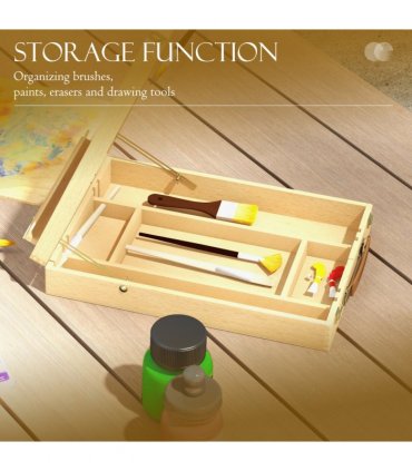 Table Easel Natural Wood Finish 27L x 41.5W x 74.5H cm Adjustable Sketch Board
