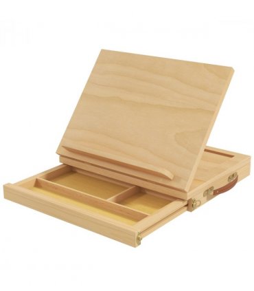 Vinsetto Wooden Table Easel Box with Storage Portable Folding Artist Easel