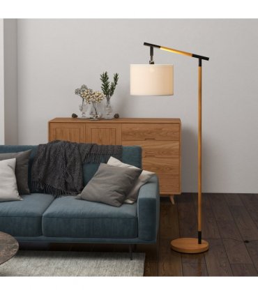 Floor Lamp Metal Brown 63L x 35W x 165H cm 350° Rotating Lampshade LED Bulb