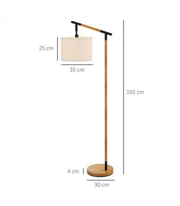 Floor Lamp Metal Brown 63L x 35W x 165H cm 350° Rotating Lampshade LED Bulb