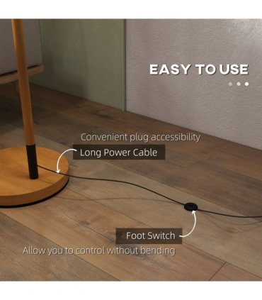 Floor Lamp Metal Brown 63L x 35W x 165H cm 350° Rotating Lampshade LED Bulb