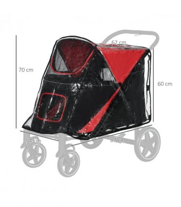 Rain Cover for Dog Pram Stroller Buggy, for Large, Medium Dogs with Rear Entry