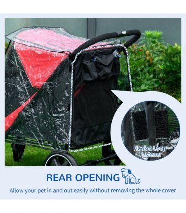 Rain Cover for Dog Pram Stroller Buggy, for Large, Medium Dogs with Rear Entry