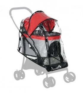 Dog Pram Rain Cover with Front, Rear Entry