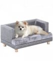Dog Sofa Bed Kitten Couch Lounge for Small-Sized Dogs, Soft Padded - Grey