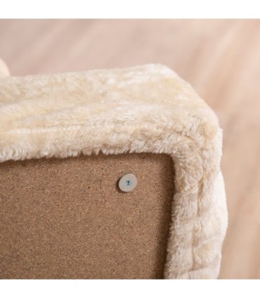 Portable Dog Stairs with Washable Plush Cover, for High Bed Sofa - Beige