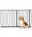 Pet Safety Gate Dog Barrier W/ Door Pressure Fit for Doorways, 75-145W cm, Black