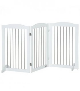 Foldable Dog Gate for Doorways, Stairs, Halls - White