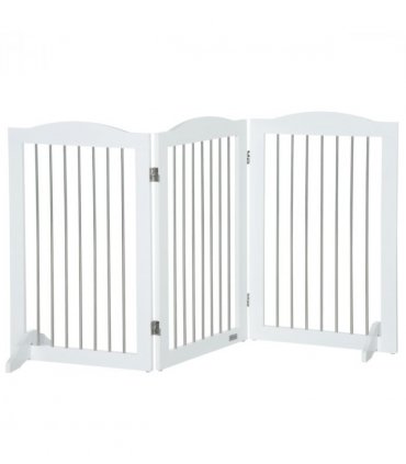 Foldable Dog Gate for Doorways, Stairs, Halls - White