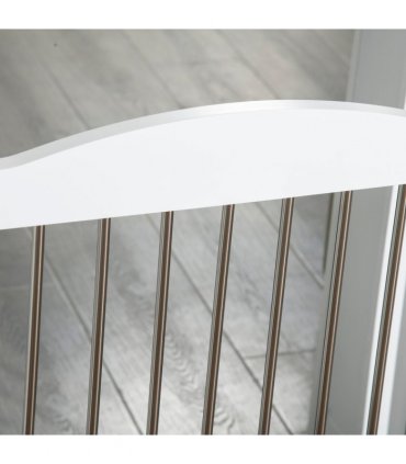 Foldable Dog Gate for Doorways, Stairs, Halls - White