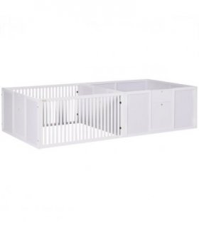 7 Panels Puppy Pen for Indoors, with Three Doors, Two-Room Design