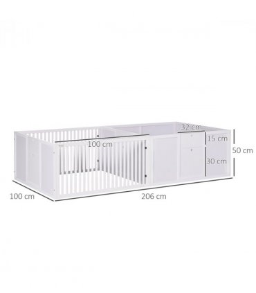 7 Panels Puppy Pen for Indoors, with Three Doors, Two-Room Design