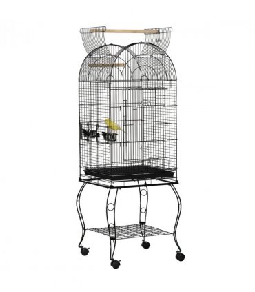 Large Bird Cage, Pet Aviary Parrot Macaw Cockatiel Finch Feeding Stand w/ Perch