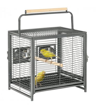 Parrot Cage Bird Carrier w/ Wooden Perch, Handle