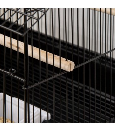 Pet Supplies Metal Bird Cage Black Steel Plastic 50.5L x 41W x 63H cm Cage