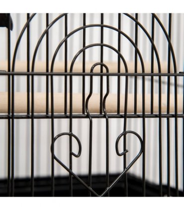 Pet Supplies Metal Bird Cage Black Steel Plastic 50.5L x 41W x 63H cm Cage