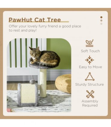 Cat Tree, Kitten Scratcher Activity Centre w/ Sisal Scratching Post, Toy Ball