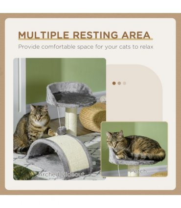 Cat Tree, Kitten Scratcher Activity Centre w/ Sisal Scratching Post, Toy Ball